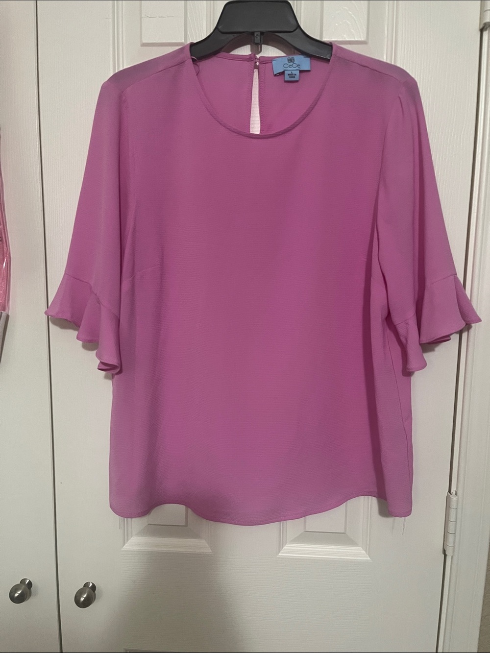 CeCe Pink Ruffle Sleeve Blouse